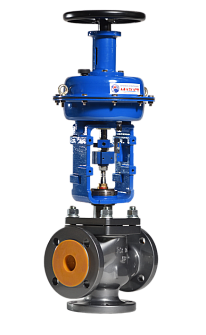 Клапан стальной регулирующий разделительный трехходовой 23с647нж DN150